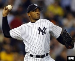 Foto de archivo de "El Duque" Hernández con los Yankees de Nueva York.