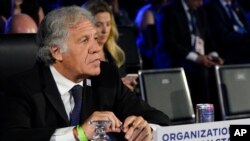 Luis Almagro, titular de la OEA, en la Cumbre de las Américas el 10 de junio de 2022. (AP Photo/Marcio Jose Sanchez).