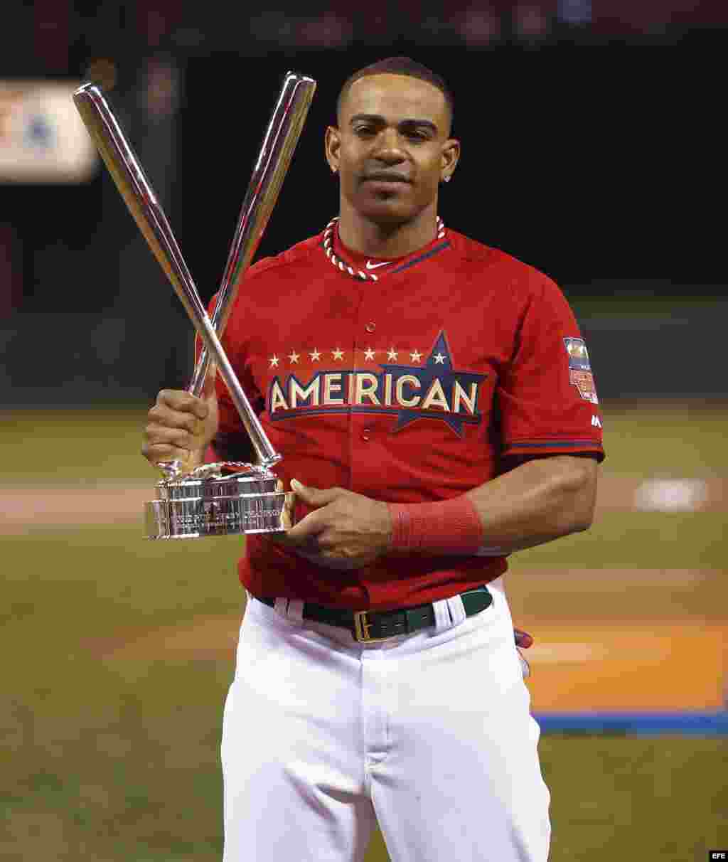 Yoenis Céspedes, de los Atléticos de Oakland, dos veces campeón del Derby.