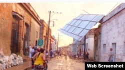 Tornado en Centro Histórico de Camagüey deja casas sin techos. Foto Radio Cadena Agramonte