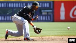 El torpedero de los Marlins de Miami, Adeiny Hechavarría.