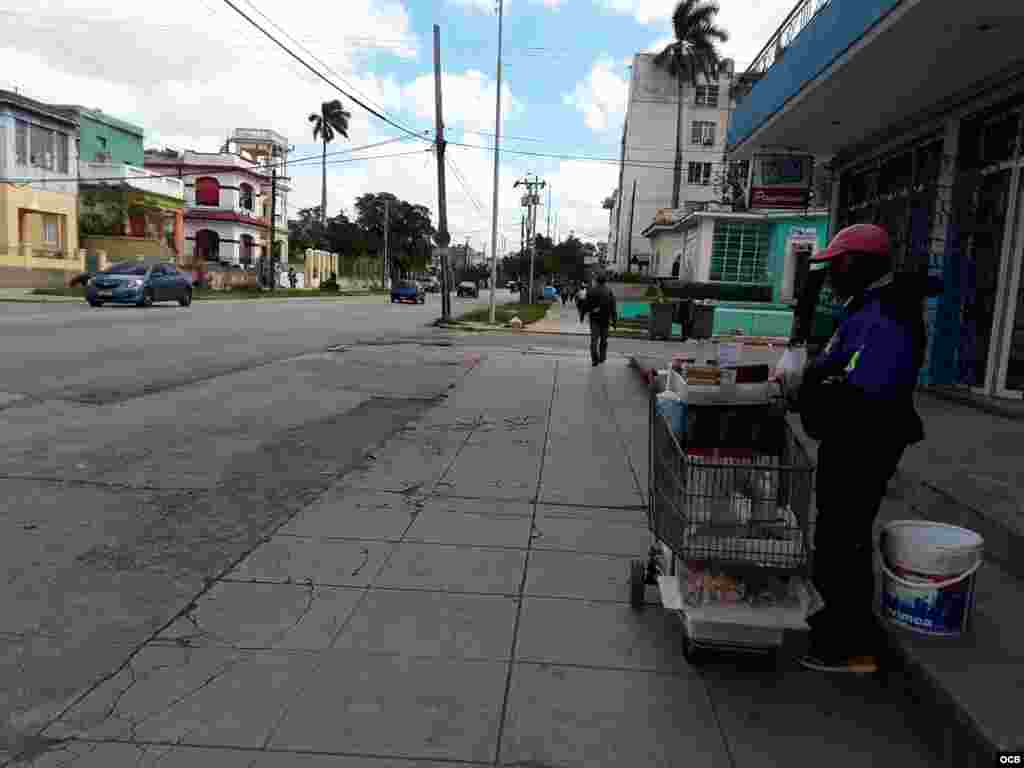 Abuelo, vendedor ambulante que le tiene que pagar una licencia al gobierno para poder ejercer este trabajo.