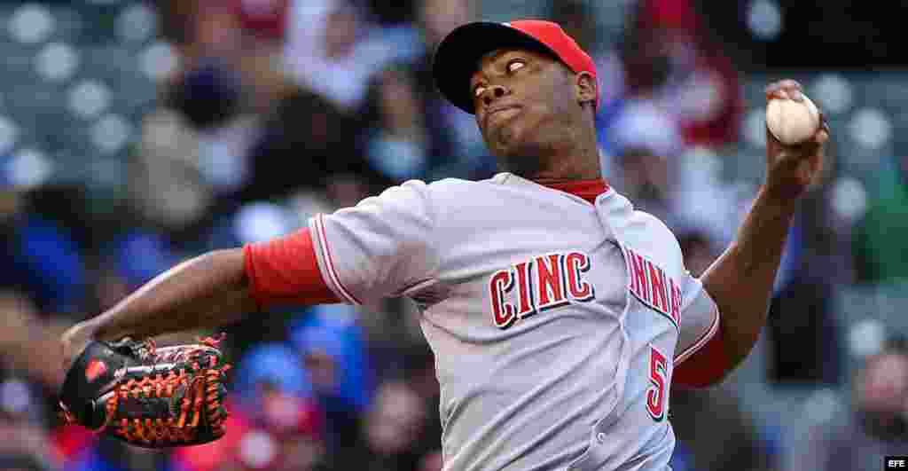 El pitcher de los Rojos, Aroldis Chapman.