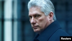 Miguel Díaz-Canel llegando a Downing Street, Londres el 12 de noviembre de 2018. REUTERS/Henry Nicholls